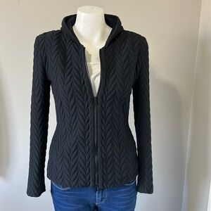 BEATE HEYMANN Street Couture Black Quilted Jacket Zip Front Long Sleeve XS